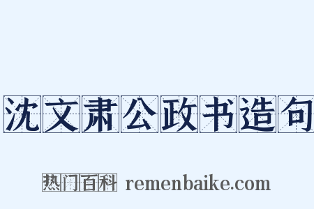 沈文肃公政书造句是什么意思的图片